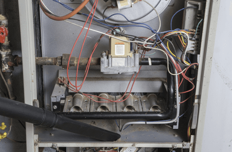 Electrical wiring on a furnace