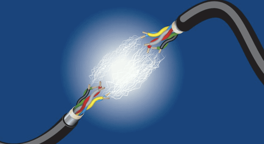 Cartoon of a cut wire