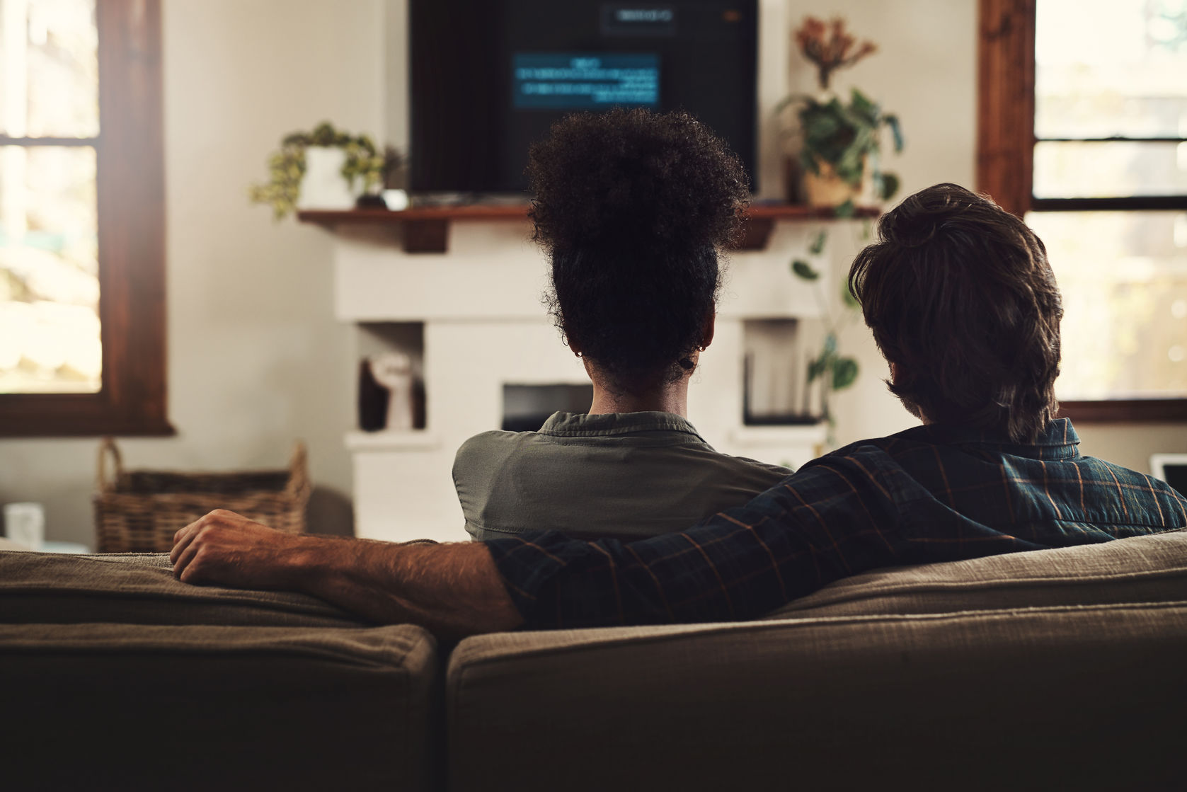 couple watching tv