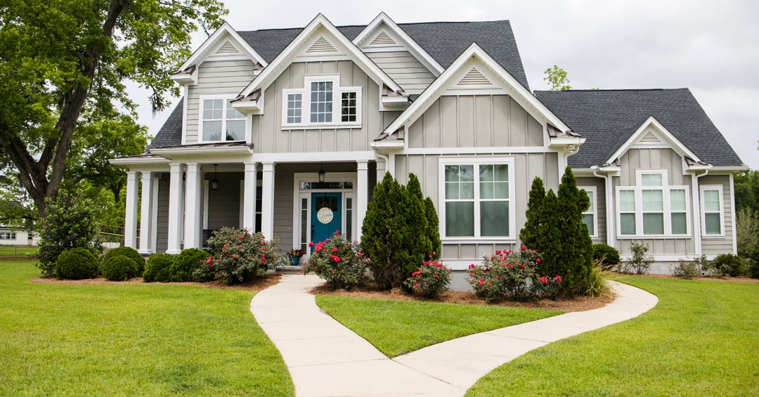 beautiful home with landscaped yard.